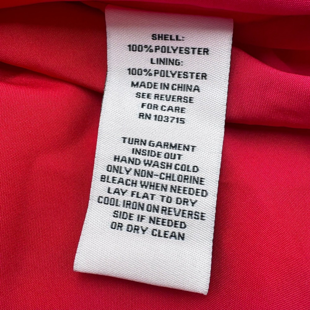 NANETTE LEPORE NWT Womens 4 Red Pleated Mock Neck Chiffon Lined Shift Mini Dress - Picture 6 of 10